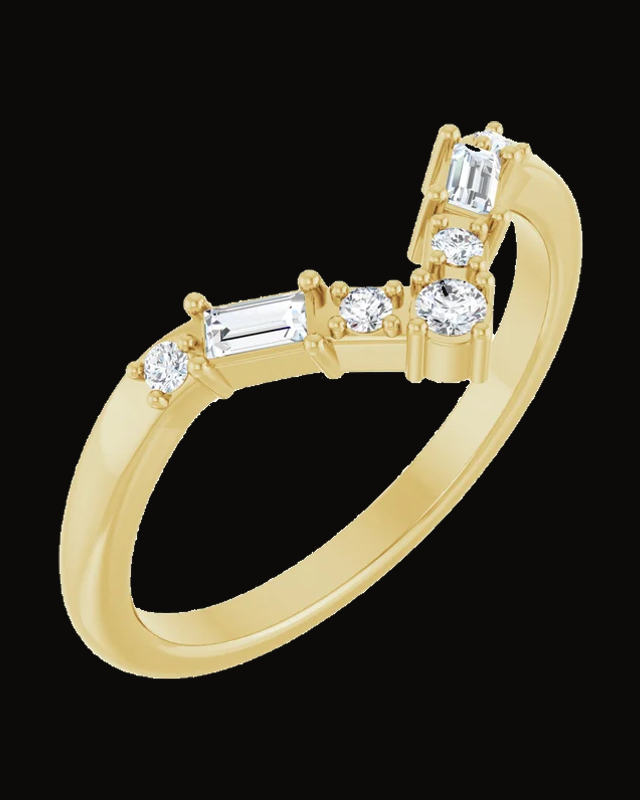 1/6 CTW Lab-Grown Diamond Contour Band — 14K Yellow / White Gold · 7.3 x 2.6 mm