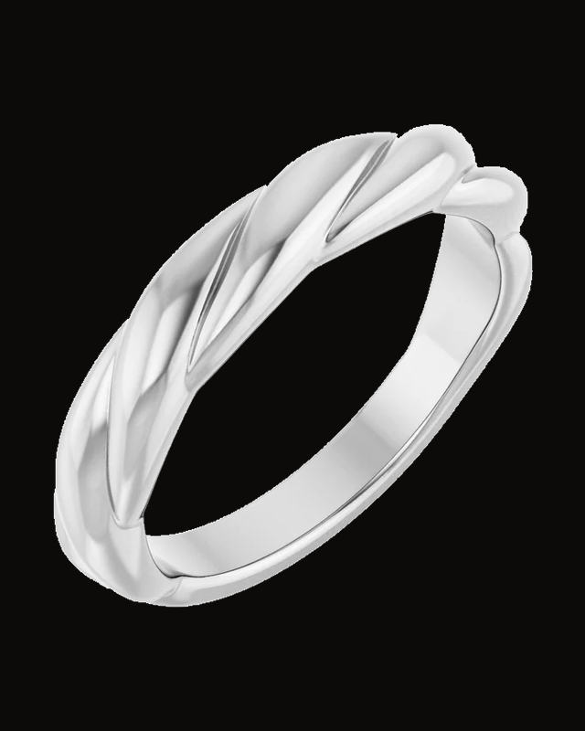 Twisted Rope Ring — Sterling Silver · 4 x 2.8 mm