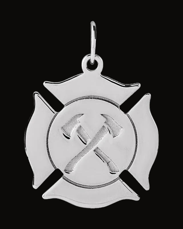 Engravable Fireman Necklace or Pendant — Sterling Silver