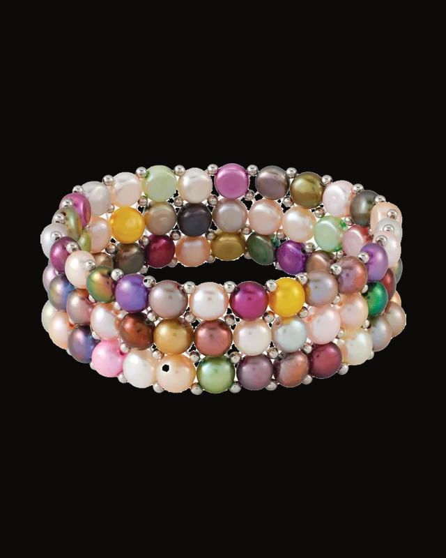 Cultured Freshwater Pearl Strand Bracelet — Sterling Silver