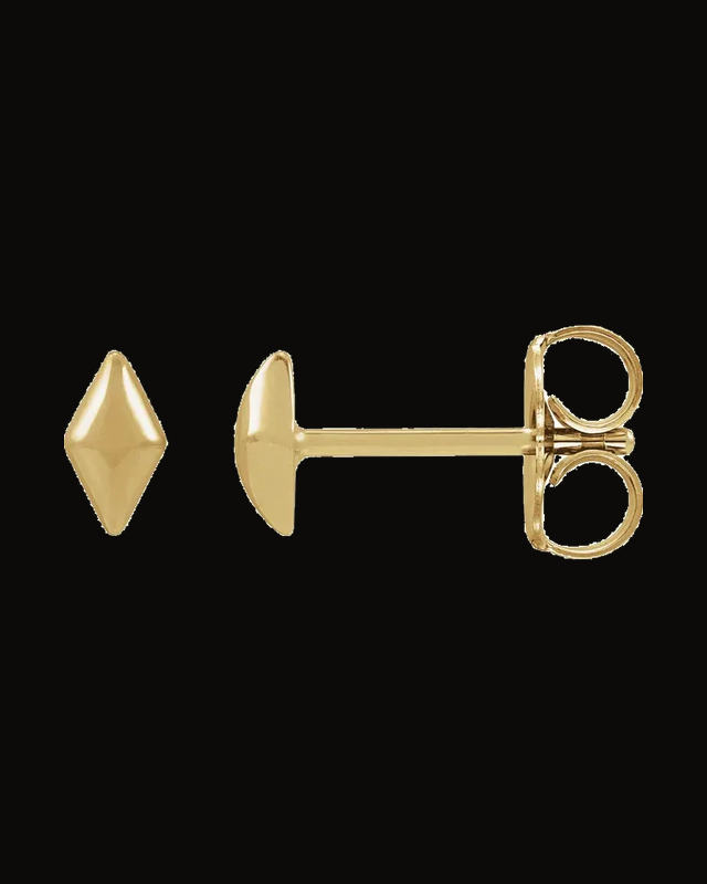 Geometric Stud Earrings — 14K Yellow Gold