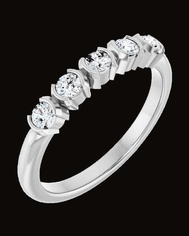 1/3 CTW Lab-Grown Diamond Anniversary Band — Rhodium-Plated on 14K White Gold · 2.15 mm