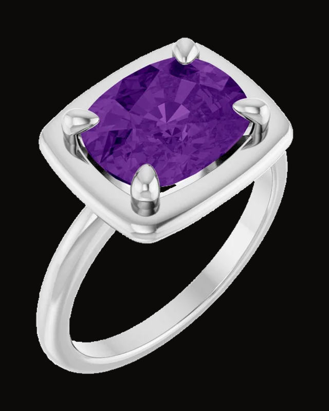 Claw-Prong Bezel-Style Solitaire Ring — Sterling Silver · 2 mm