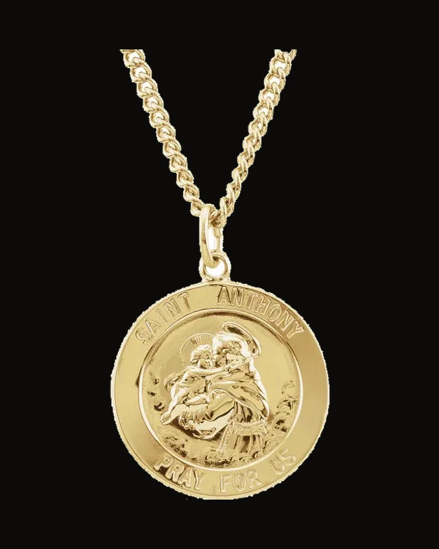 St. Anthony Necklace — 24K Gold-Plated on 24K Yellow Gold-Plated Sterling Silver