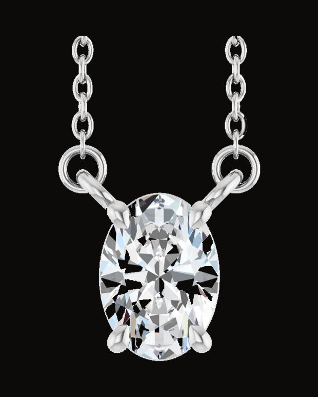3/4 Ct Lab-Grown Diamond Necklace — Rhodium-Plated on 14K White Gold