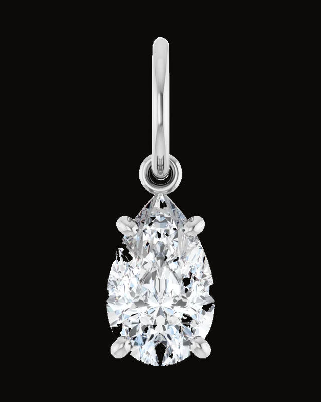 Solitaire Charm/Pendant — 14K White / Yellow Gold