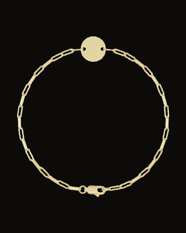 Engravable Disc Bracelet — 10K Yellow Gold