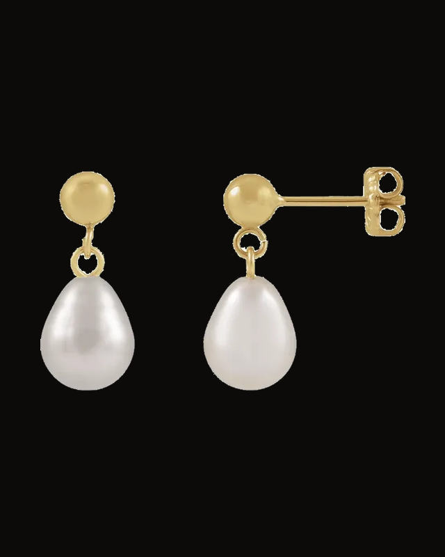 Cultured Freshwater Drop Earrings — 14K Yellow Gold-Filled