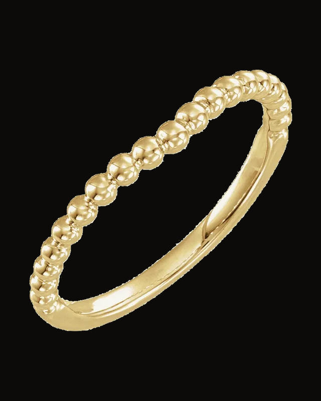 Beaded Contour Band — 14K Yellow Gold · 1.6 mm
