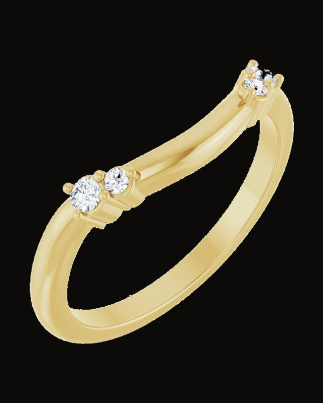 0.08 CTW Lab-Grown Diamond Contour Band — 14K Yellow / White Gold · 2 mm