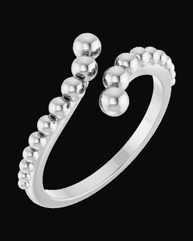 Open Beaded Bypass Ring — 1.8 mm · Size 7