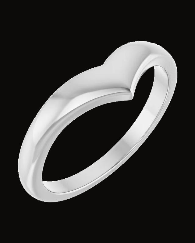 Domed V Ring — Sterling Silver · 2 mm