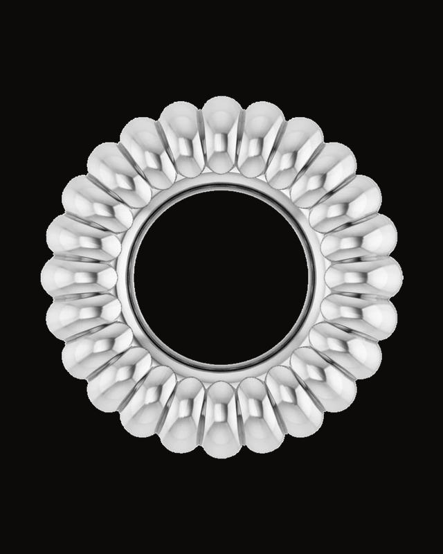 Fluted Roundel Charm/Pendant — 14K Yellow / White Gold