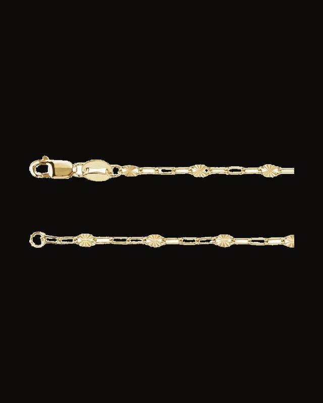 2.5 mm Light Paperclip-Style Starburst Mirror Chain