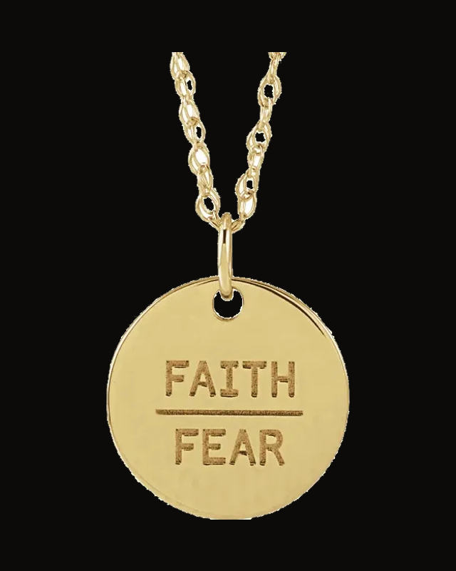 Faith Over Fear Disc Necklace or Pendant