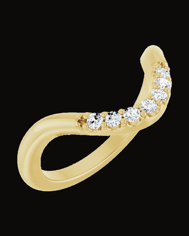 1/6 CTW Lab-Grown Diamond Contour Band — 14K Yellow Gold · 2 mm