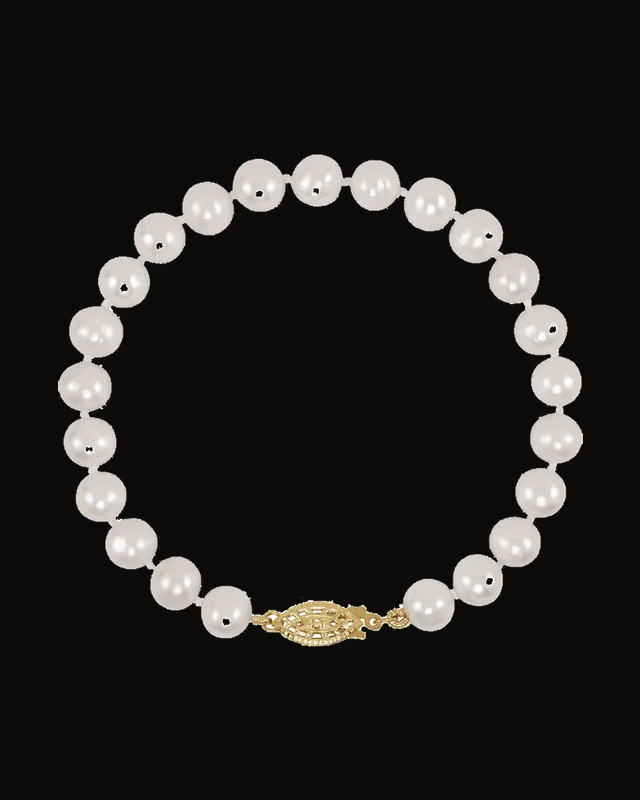 Cultured Freshwater Pearl Strand Bracelet — 14K Yellow Gold-Filled