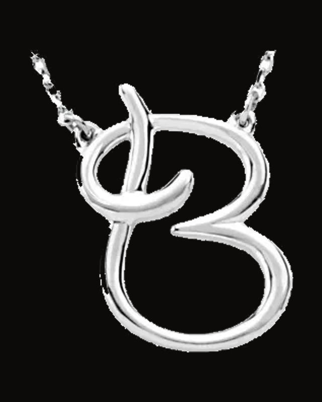 Script Initial Necklace or Center
