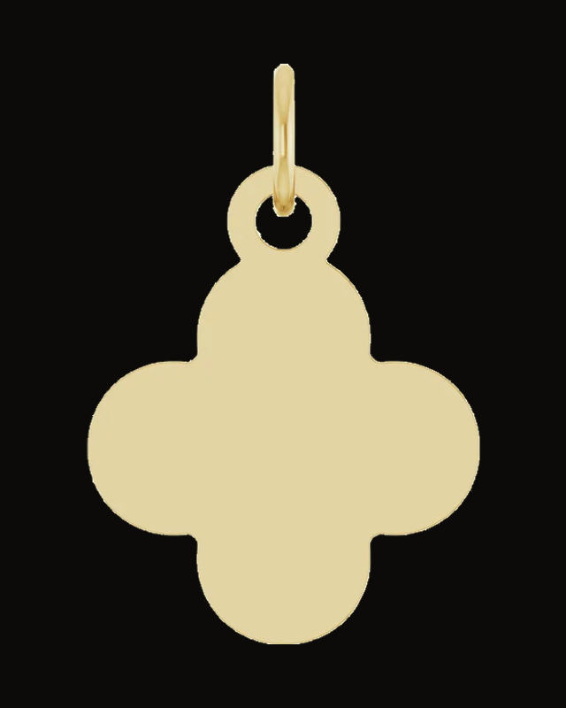 Engravable Clover Necklace or Pendant — 14K Yellow Gold