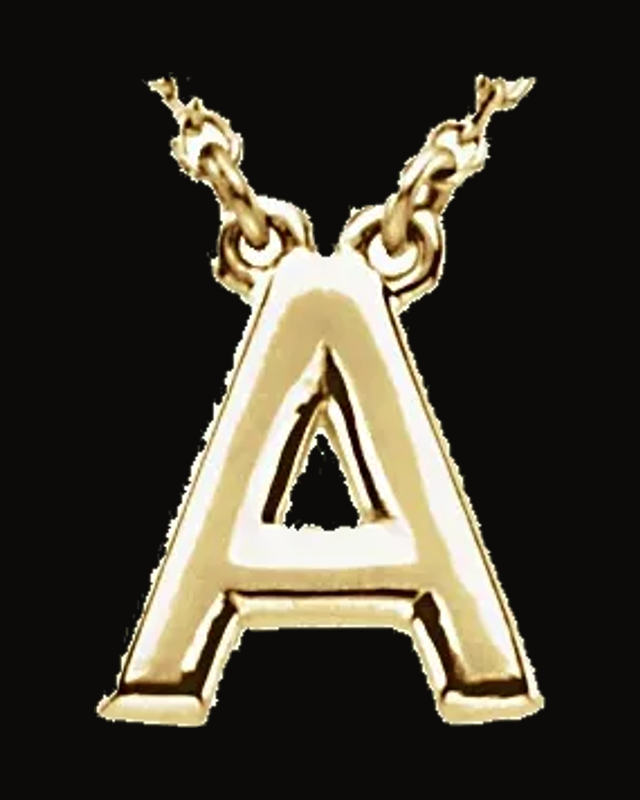 Block Initial Necklace