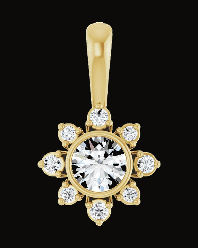 1/5 CTW Lab-Grown Diamond Pendant — 14K Yellow Gold