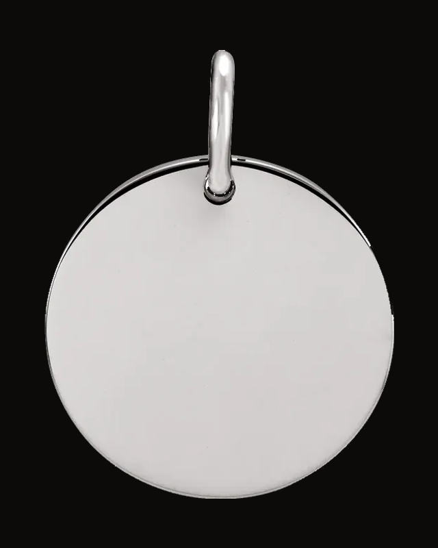 Engravable Circle Charm/Pendant — Sterling Silver