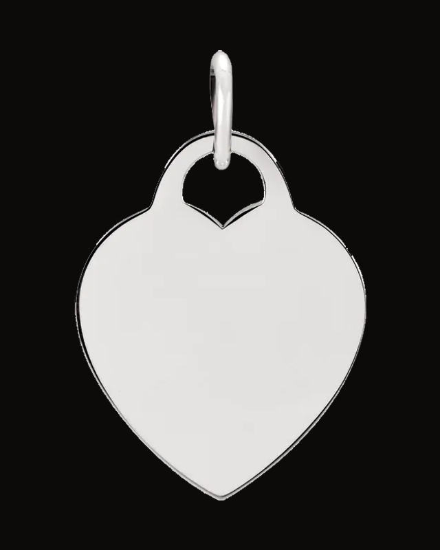 Engravable Heart Charm/Pendant — Sterling Silver