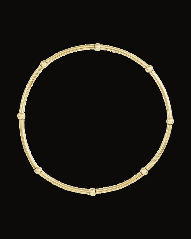 Elastic Tube Beaded Bracelet — 14K Yellow Gold-Filled