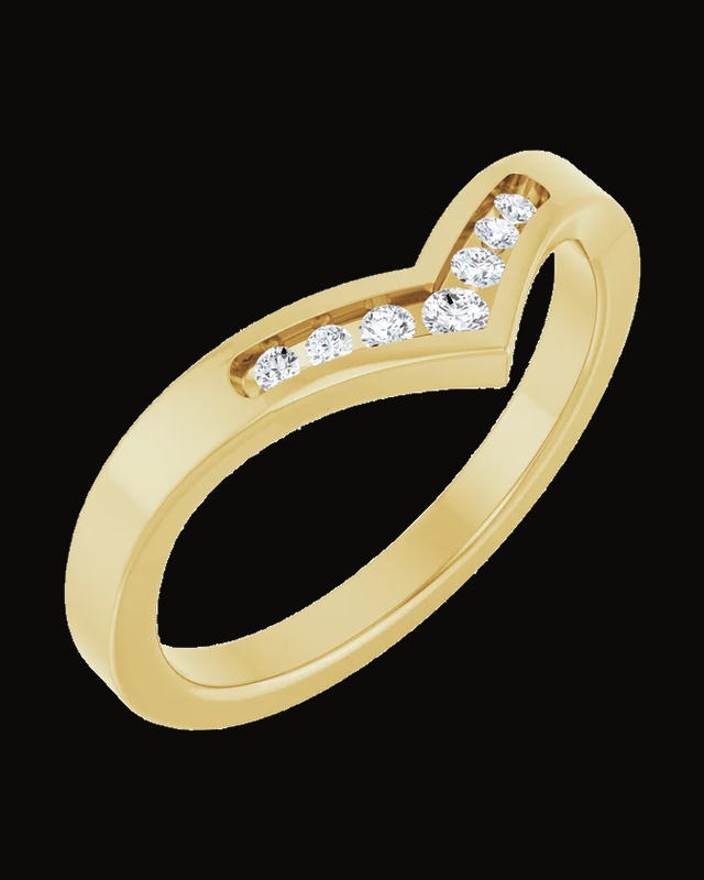 0.08 CTW Lab-Grown Diamond Contour Band — 14K Yellow Gold · 2.3 mm