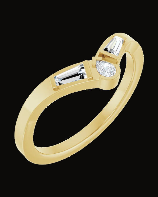 1/6 CTW Lab-Grown Diamond Contour Band — 14K White / Yellow Gold · 1.8 mm