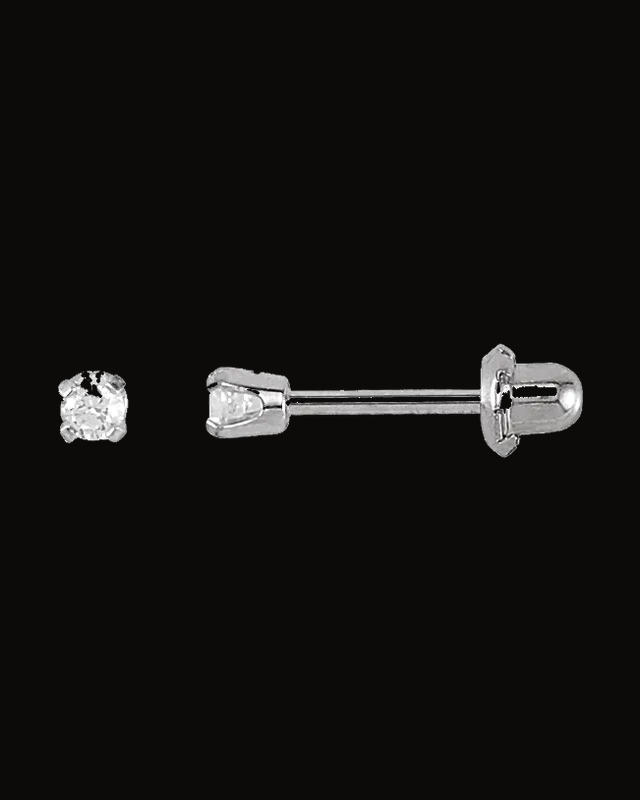 Inverness Cubic Zirconia Piercing Earrings — 14K Yellow / White Gold