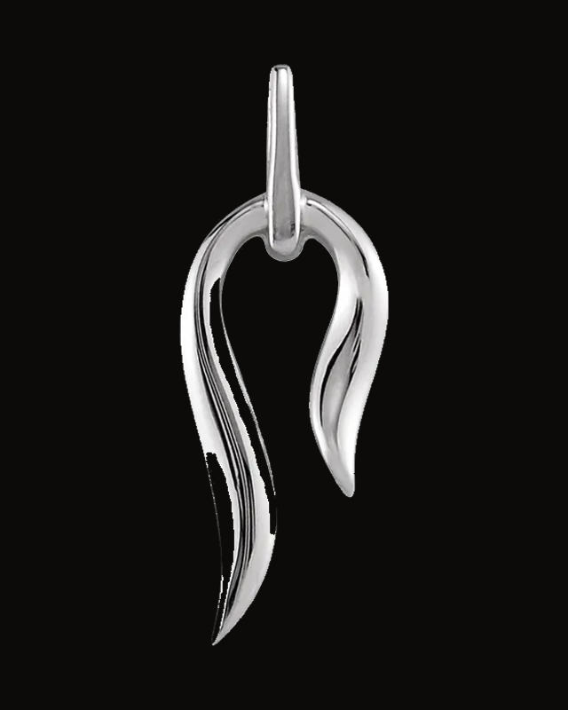 Freeform Pendant — Rhodium-Plated on 14K White Gold