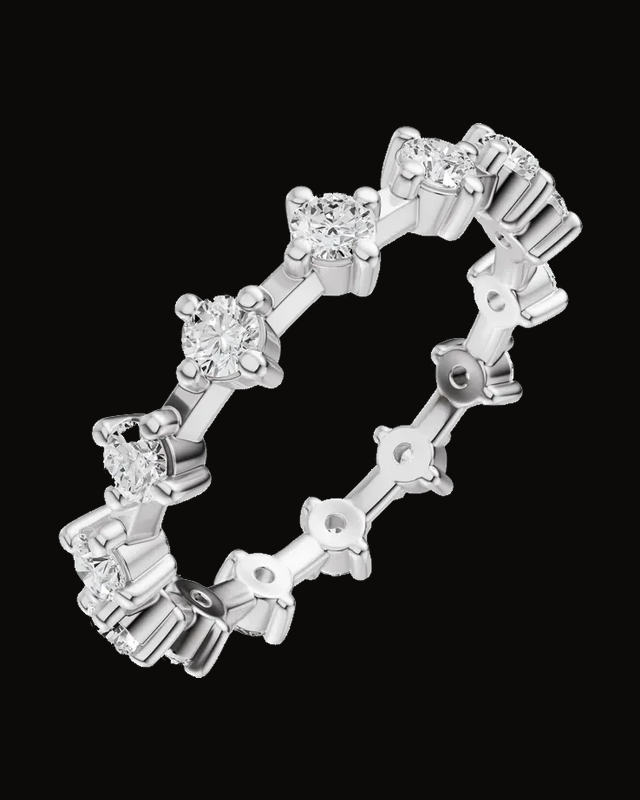 1 CTW Lab-Grown Diamond Eternity Band — Rhodium-Plated on 14K White Gold · 3.7 mm · Size 7