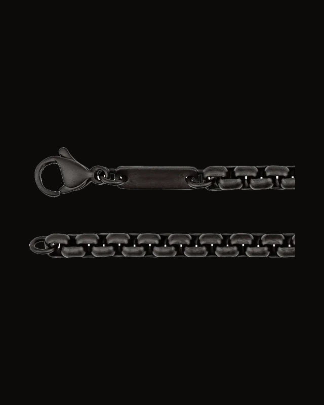 Rounded Box Chain With Lobster Clasp — Black PVD Titanium