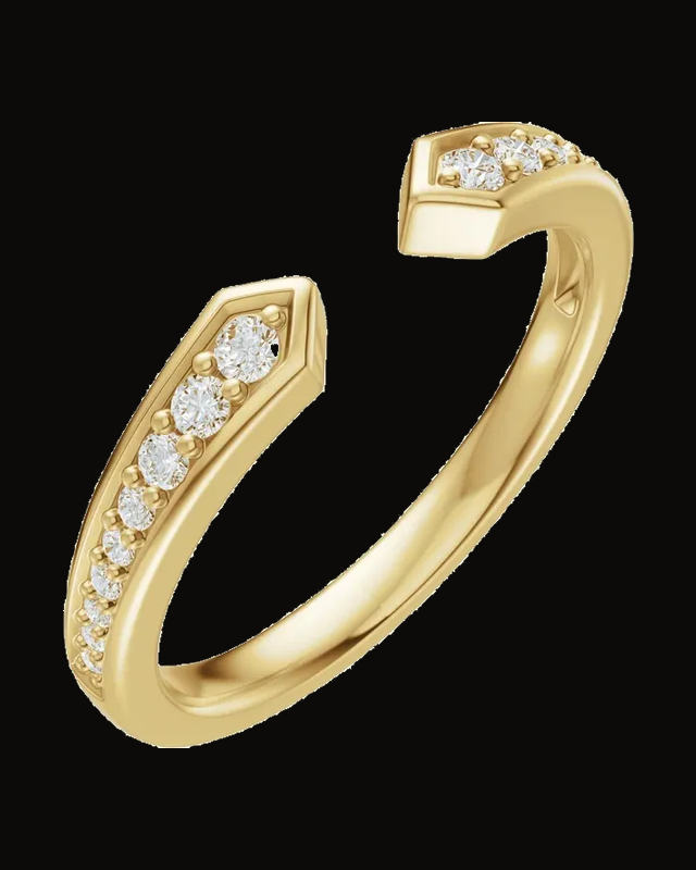 1/5 CTW Lab-Grown Diamond Open Band — 14K Yellow Gold · 2.1 mm · Size 7