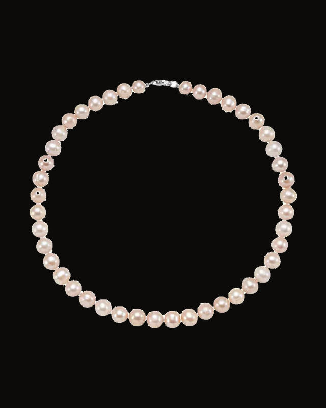 Freshwater Cultured Pearl Necklace — Rhodium-Plated on Sterling Silver · Cultured Freshwater Pearl