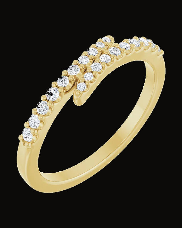 1/5 CTW Lab-Grown Diamond Bypass Ring — 14K Yellow Gold · 1.8 mm