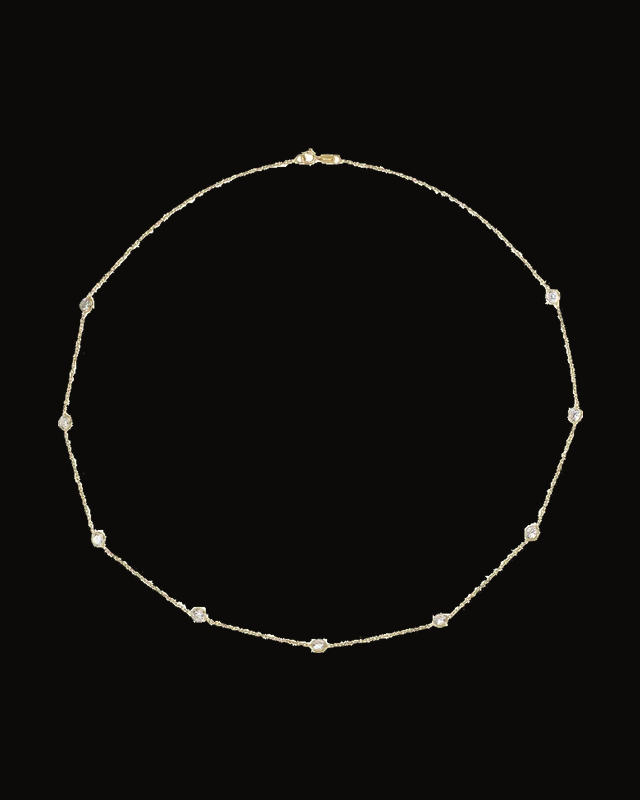 Bezel-Set Station Necklace — 4 mm · Imitation Cubic Zirconia
