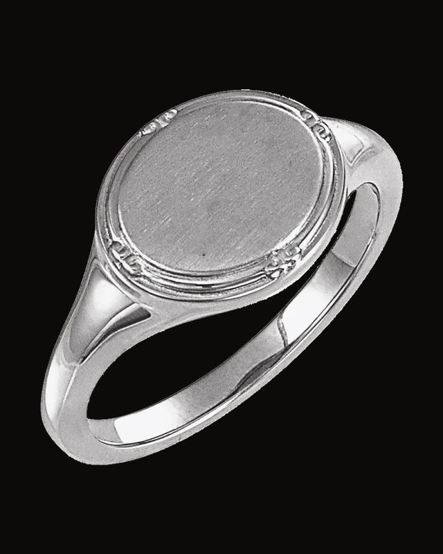 Vintage-Inspired Signet Ring — Sterling Silver · 2 mm