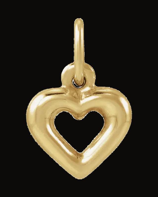 Hollow Heart Charm/Pendant — 14K Yellow Gold-Filled