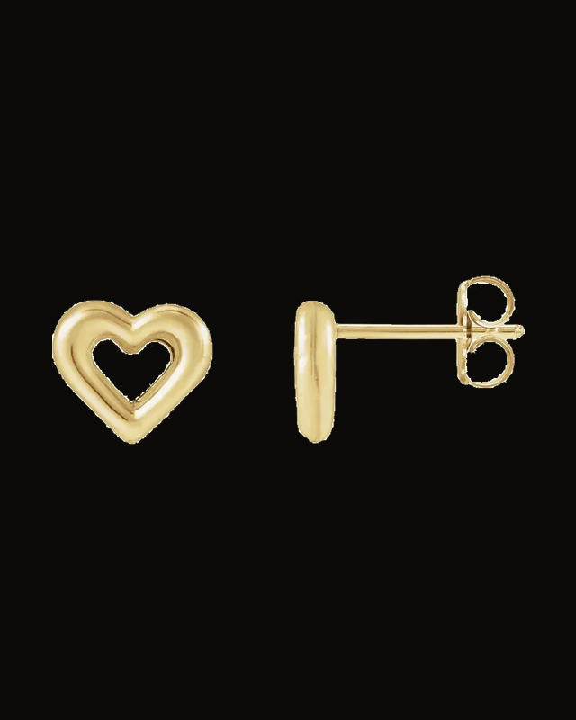Heart Earrings — 14K Yellow Gold-Plated
