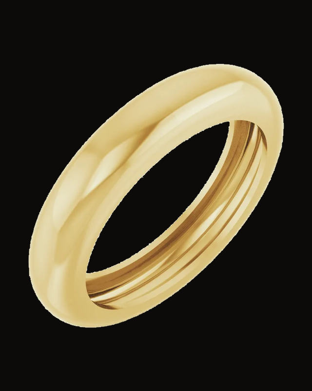 Lightweight Dome Stackable Ring — 14K Yellow Gold · 4 mm