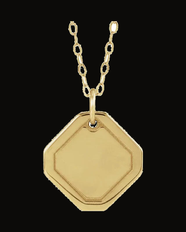 Engravable Geometric Necklace or Pendant