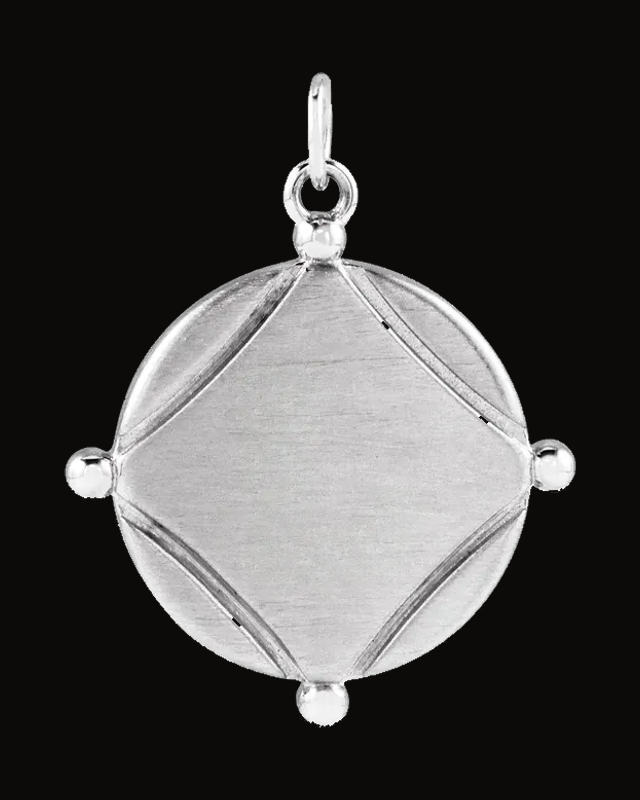 Engravable Vintage-Inspired Disc Necklace or Pendant — Sterling Silver