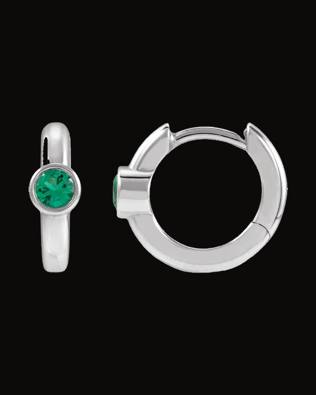 Bezel-Set Hoop Earrings — Sterling Silver · 3 mm