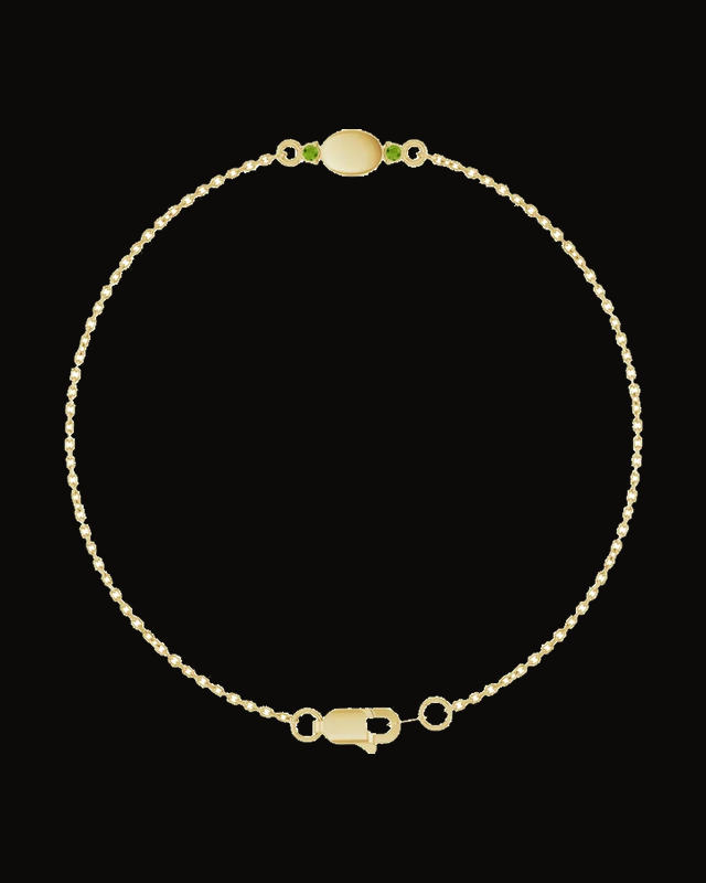 Engravable Accented Bracelet — 14K Yellow Gold · 1.5 mm