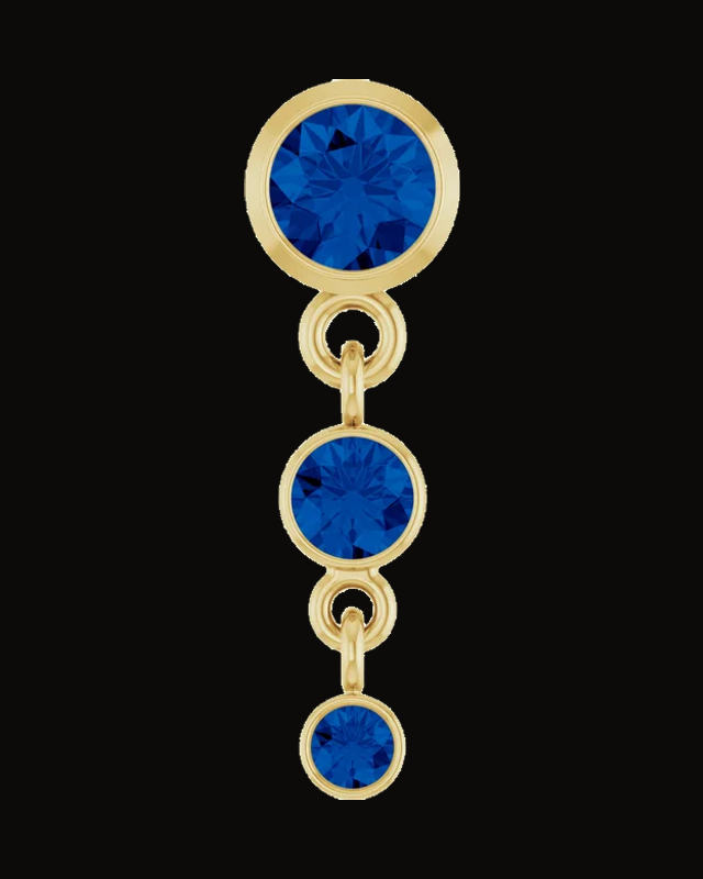 Bezel-Set Graduated Slide Necklace or Pendant — 14K Yellow Gold · 4 mm
