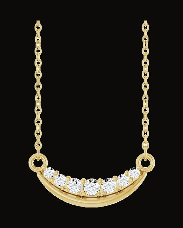 1/6 CTW Lab-Grown Diamond Curved Bar Necklace