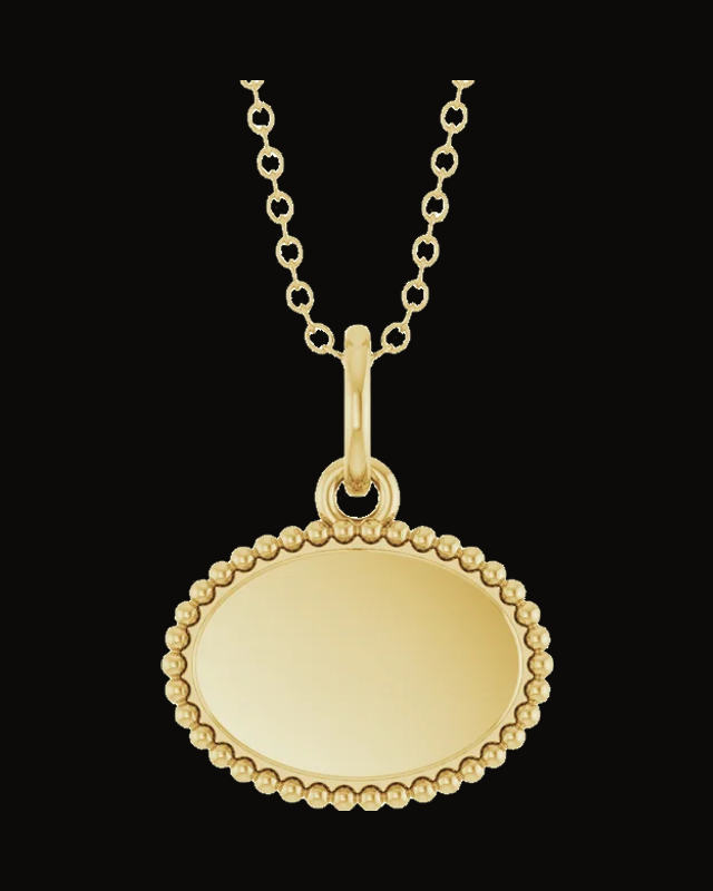 Engravable Beaded Necklace or Pendant