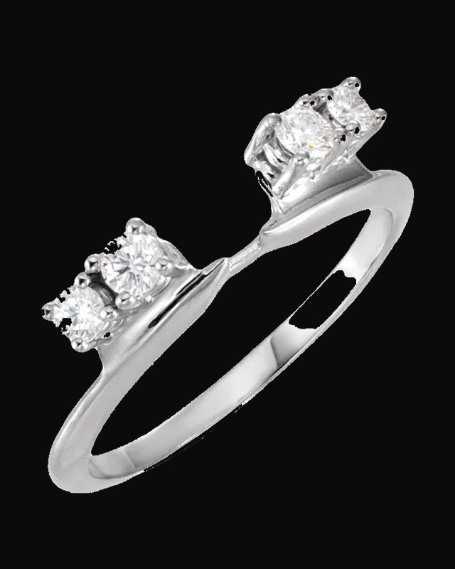 1/4 CTW Lab-Grown Diamond Wrap Style Enhancer — Rhodium-Plated on 14K White Gold